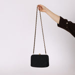 Chanel 1994 Satin Kisslock 24K GP Chain Mini Crossbody - FashioNica