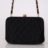 Chanel 1994 Satin Kisslock 24K GP Chain Mini Crossbody - FashioNica