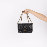 Chanel 1994 Small Black Diana 24K GP - FashioNica