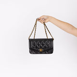 Chanel 1994 Small Black Diana 24K GP - FashioNica
