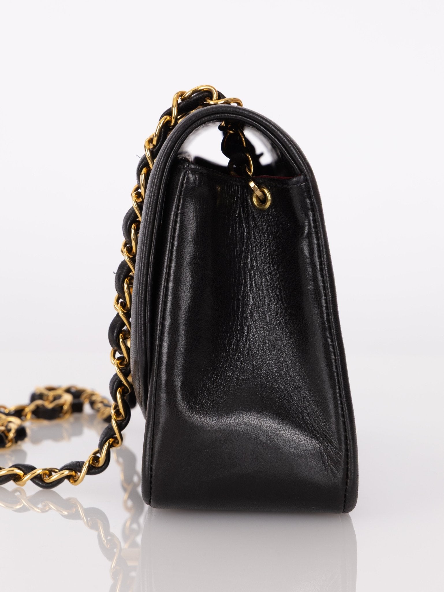 Chanel 1994 Small Black Diana 24K GP - FashioNica