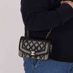 Chanel 1994 Small Black Diana 24K GP - FashioNica
