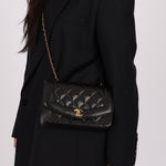 Chanel 1994 Small Black Diana 24K GP - FashioNica