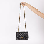 Chanel 1994 Small Black Diana 24K GP - FashioNica