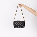 Chanel 1994 Small Black Diana 24K GP - FashioNica