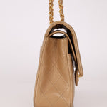 Chanel 1994 Taupe Lambskin Medium Double Flap 24K GP - FashioNica