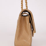 Chanel 1994 Taupe Lambskin Medium Double Flap 24K GP - FashioNica
