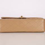 Chanel 1994 Taupe Lambskin Medium Double Flap 24K GP - FashioNica