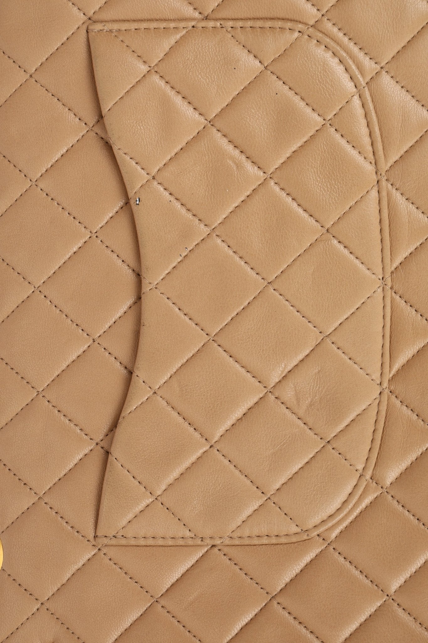 Chanel 1994 Taupe Lambskin Medium Double Flap 24K GP - FashioNica