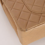 Chanel 1994 Taupe Lambskin Medium Double Flap 24K GP - FashioNica