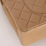 Chanel 1994 Taupe Lambskin Medium Double Flap 24K GP - FashioNica
