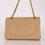 Chanel 1994 Taupe Lambskin Medium Double Flap 24K GP - FashioNica