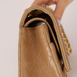 Chanel 1994 Taupe Lambskin Medium Double Flap 24K GP - FashioNica