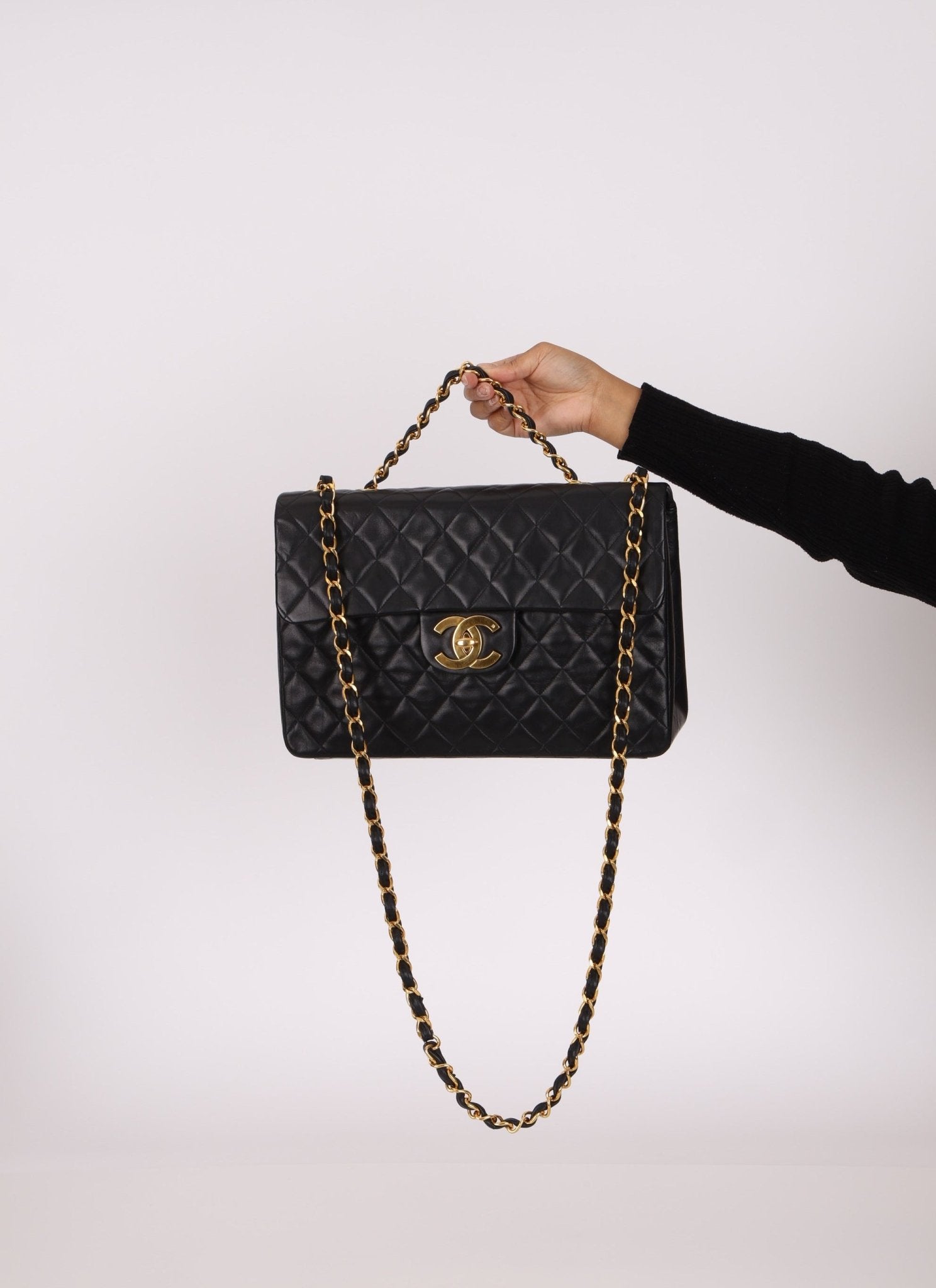 Chanel 1994 XL Logo Lambskin Jumbo Single Flap - FashioNica