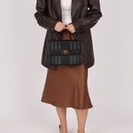 Chanel 1995 Caviar Mademoiselle Small Kelly Top Handle 24k GP - FashioNica