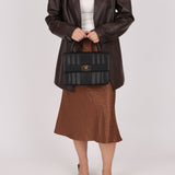 Chanel 1995 Caviar Mademoiselle Small Kelly Top Handle 24k GP - FashioNica