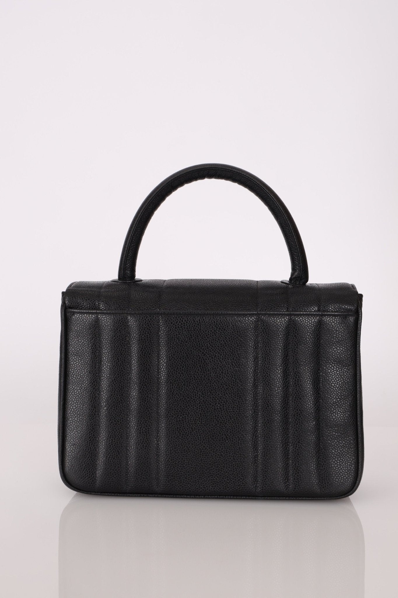 Chanel 1995 Caviar Mademoiselle Small Kelly Top Handle 24k GP - FashioNica