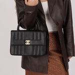 Chanel 1995 Caviar Mademoiselle Small Kelly Top Handle 24k GP - FashioNica