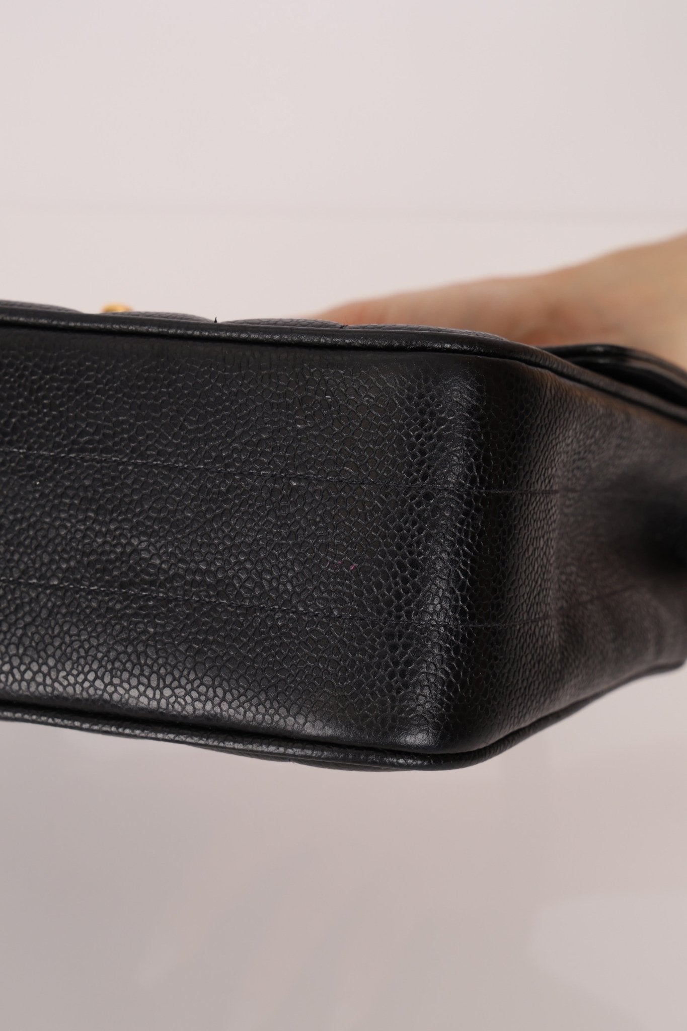 Chanel 1995 Caviar Mademoiselle Small Kelly Top Handle 24k GP - FashioNica