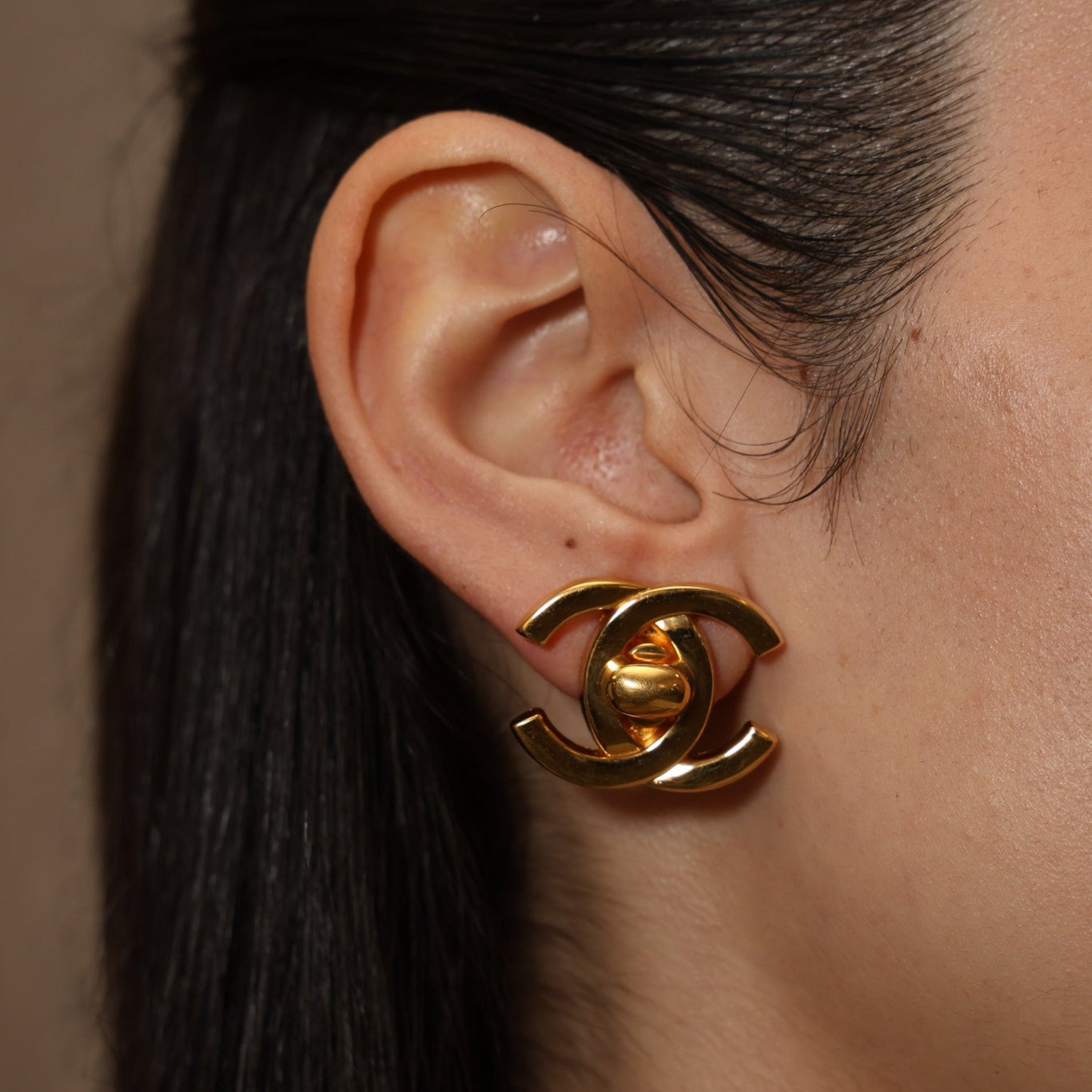 Chanel 1995 CC Turnlock Clip - On Earrings 24K GP - FashioNica