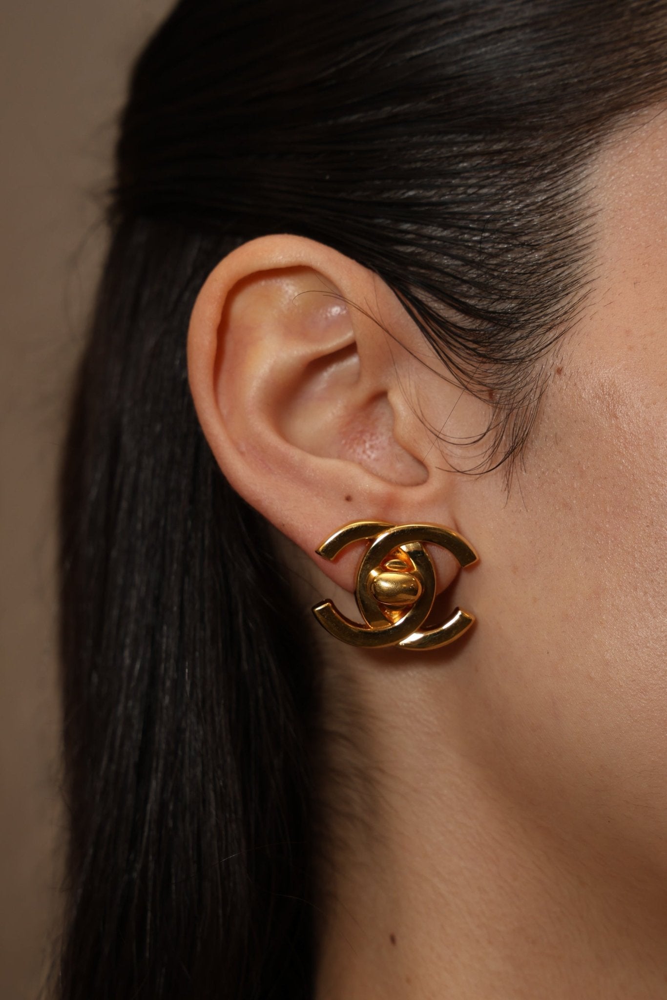 Chanel 1995 CC Turnlock Clip - On Earrings 24K GP - FashioNica