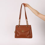 Chanel 1995 Chestnut Caviar Turnlock Pocket Tote 24K GP - FashioNica