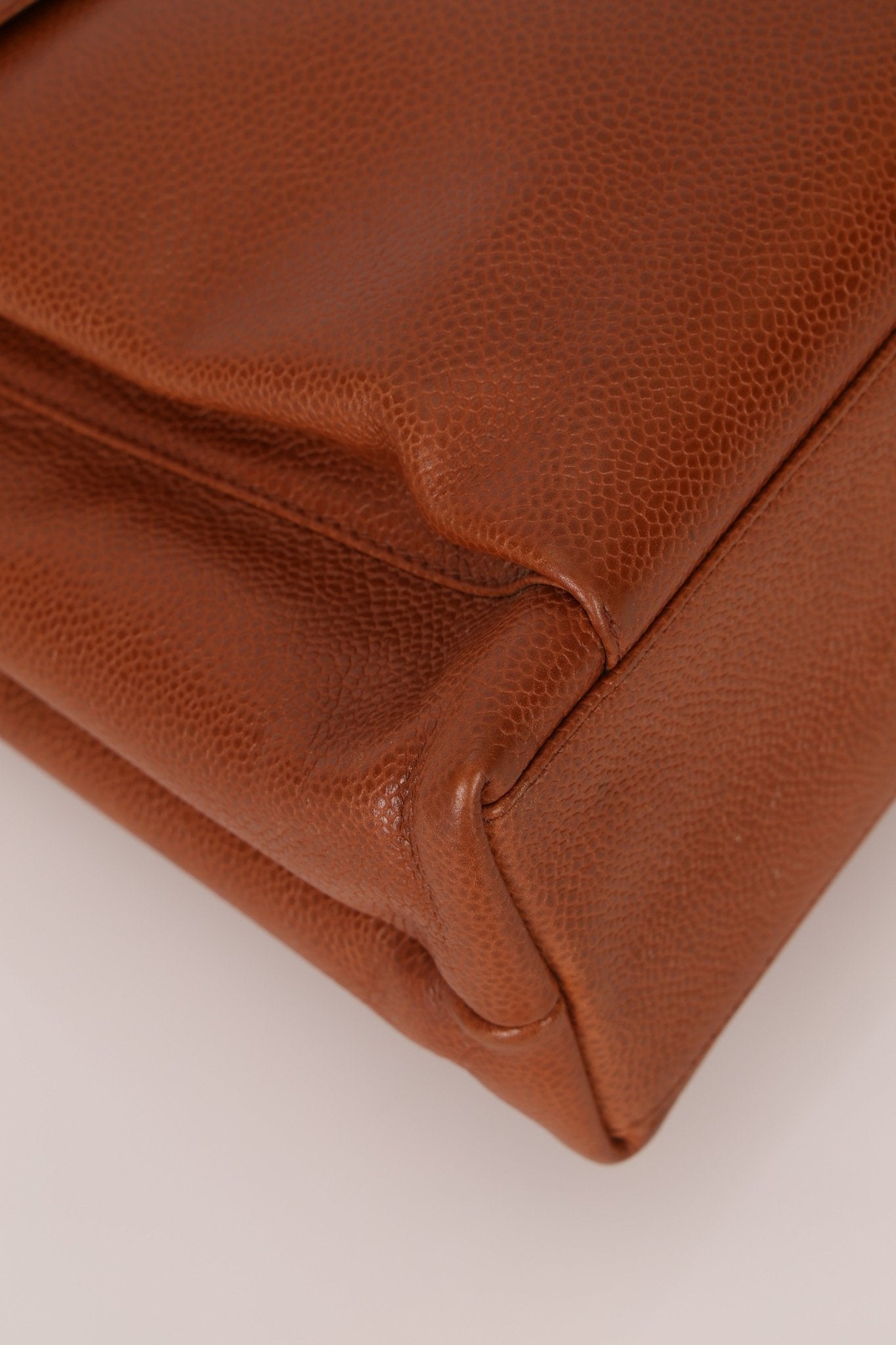 Chanel 1995 Chestnut Caviar Turnlock Pocket Tote 24K GP - FashioNica