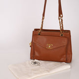 Chanel 1995 Chestnut Caviar Turnlock Pocket Tote 24K GP - FashioNica