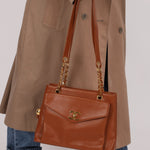 Chanel 1995 Chestnut Caviar Turnlock Pocket Tote 24K GP - FashioNica