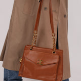 Chanel 1995 Chestnut Caviar Turnlock Pocket Tote 24K GP - FashioNica
