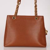 Chanel 1995 Chestnut Caviar Turnlock Pocket Tote 24K GP - FashioNica
