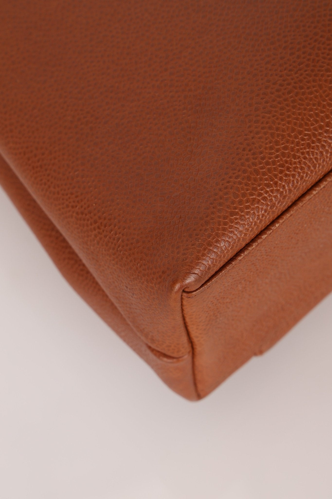 Chanel 1995 Chestnut Caviar Turnlock Pocket Tote 24K GP - FashioNica