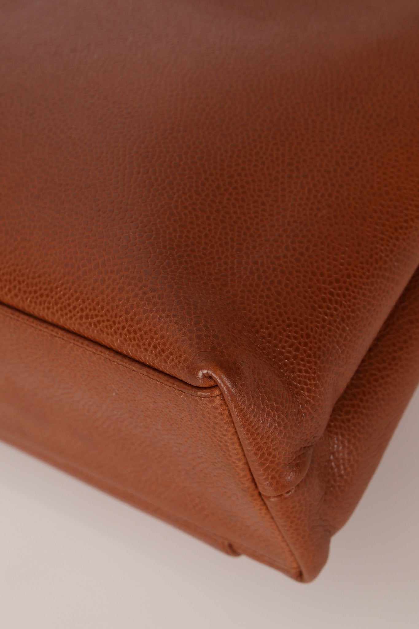 Chanel 1995 Chestnut Caviar Turnlock Pocket Tote 24K GP - FashioNica