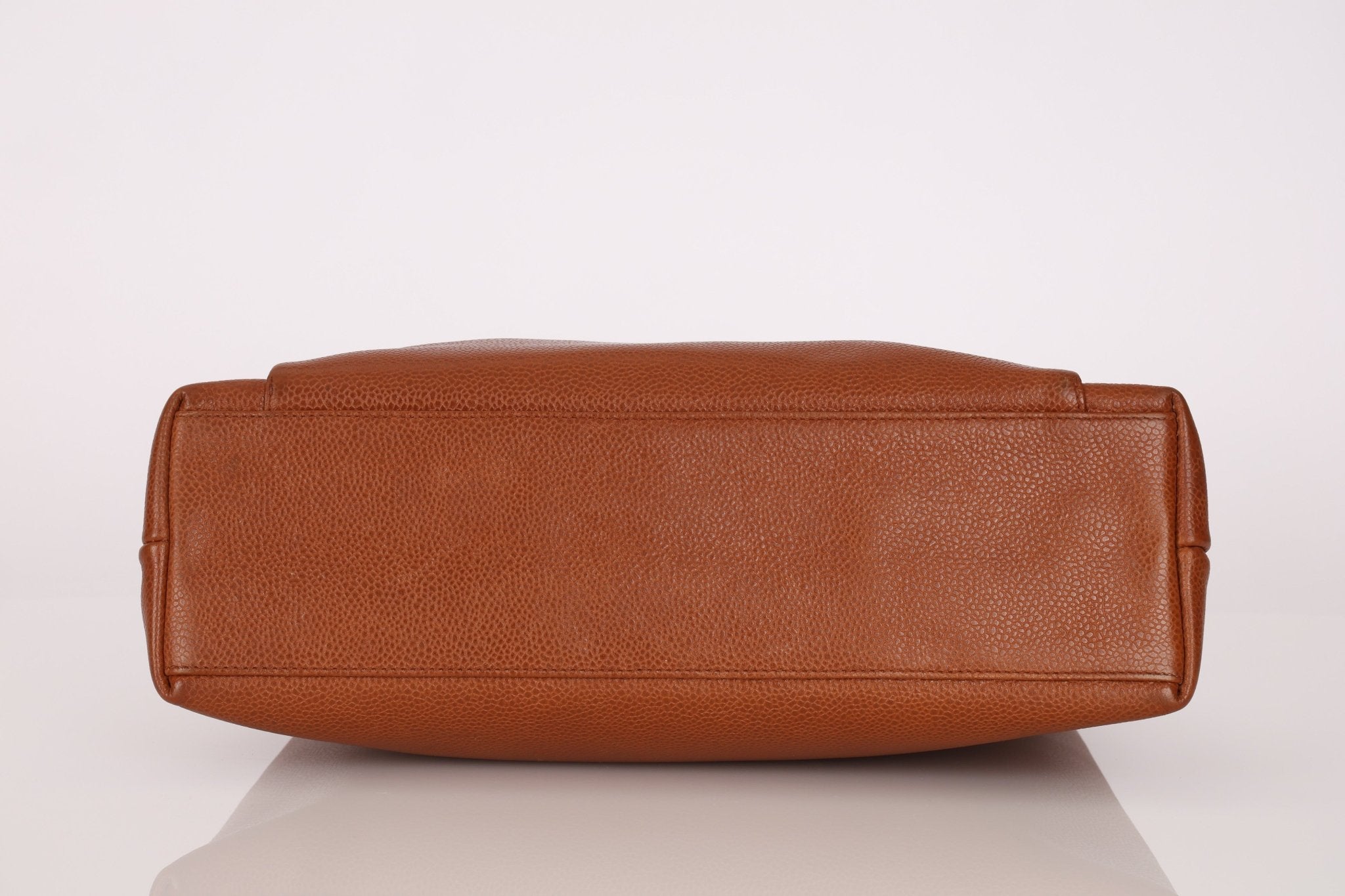 Chanel 1995 Chestnut Caviar Turnlock Pocket Tote 24K GP - FashioNica