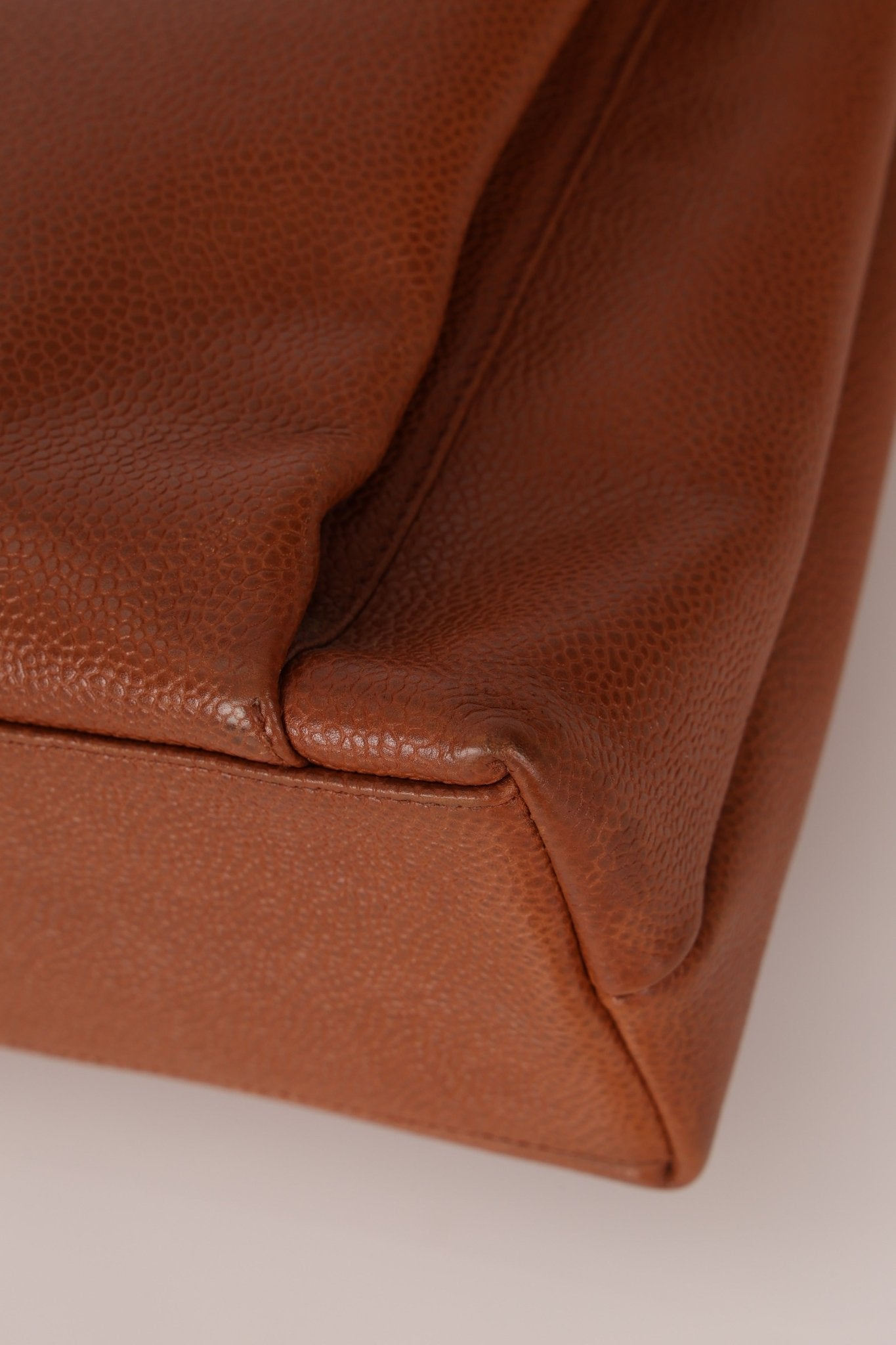 Chanel 1995 Chestnut Caviar Turnlock Pocket Tote 24K GP - FashioNica