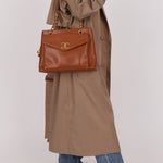 Chanel 1995 Chestnut Caviar Turnlock Pocket Tote 24K GP - FashioNica