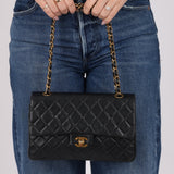 Chanel 1995 Lambskin Classic Medium Double Flap 24K GP - FashioNica