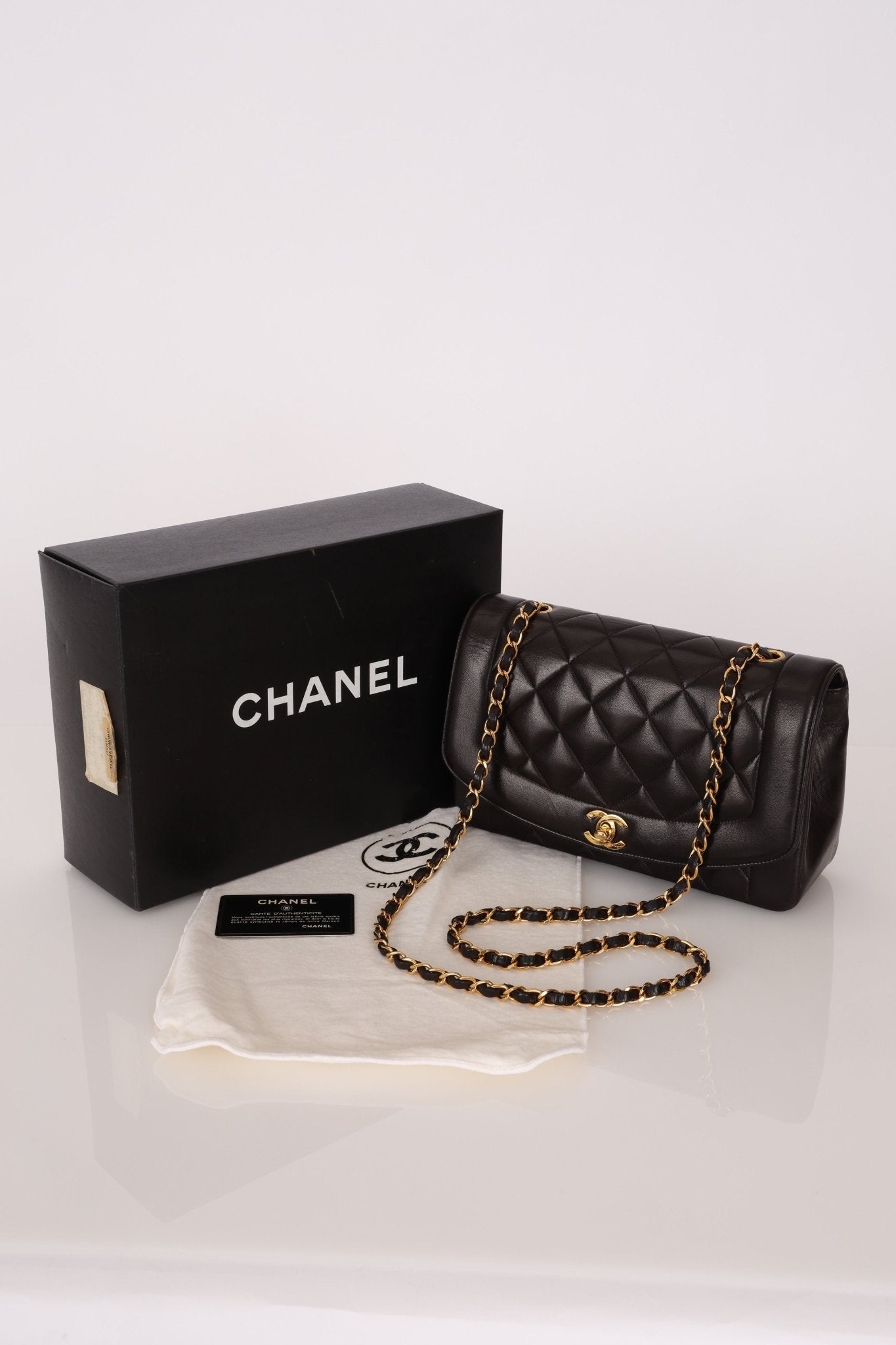 Chanel 1995 Lambskin Medium Diana Flap 24K GP - FashioNica