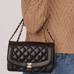 Chanel 1995 Lambskin Medium Diana Flap 24K GP - FashioNica