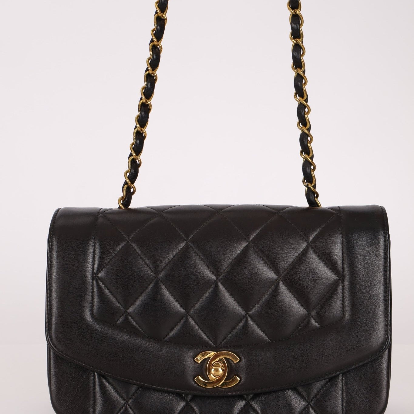 Chanel 1995 Lambskin Small Diana Flap 24K GP - FashioNica