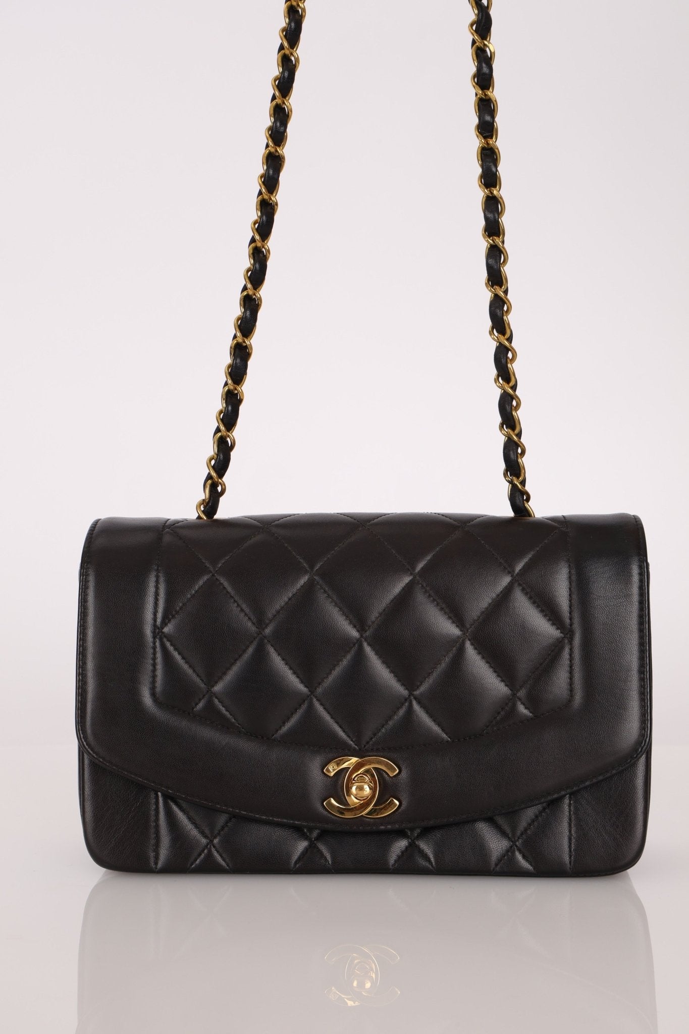 Chanel 1995 Lambskin Small Diana Flap 24K GP - FashioNica