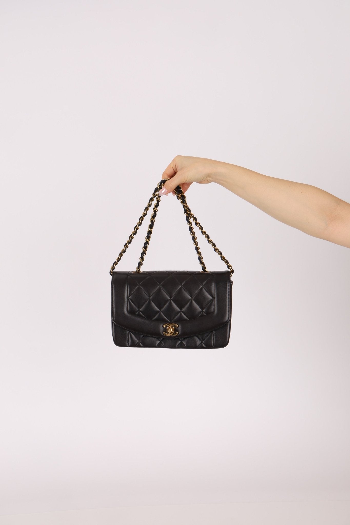 Chanel 1995 Lambskin Small Diana Flap 24K GP - FashioNica