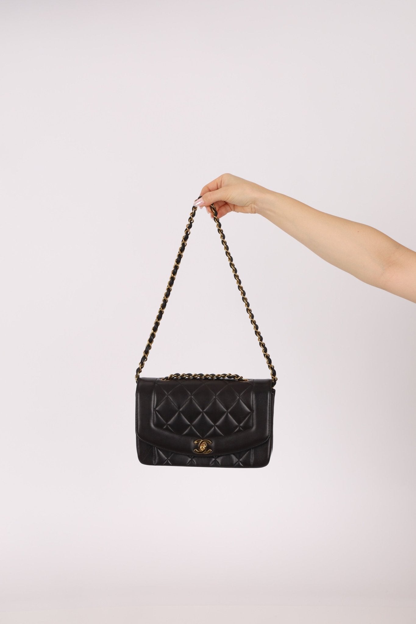 Chanel 1995 Lambskin Small Diana Flap 24K GP - FashioNica