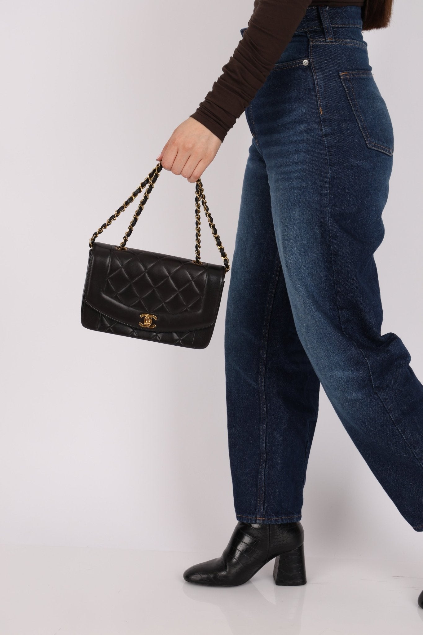 Chanel 1995 Lambskin Small Diana Flap 24K GP - FashioNica