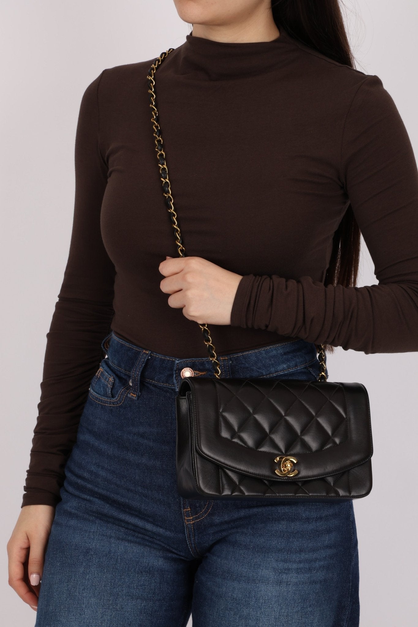 Chanel 1995 Lambskin Small Diana Flap 24K GP - FashioNica