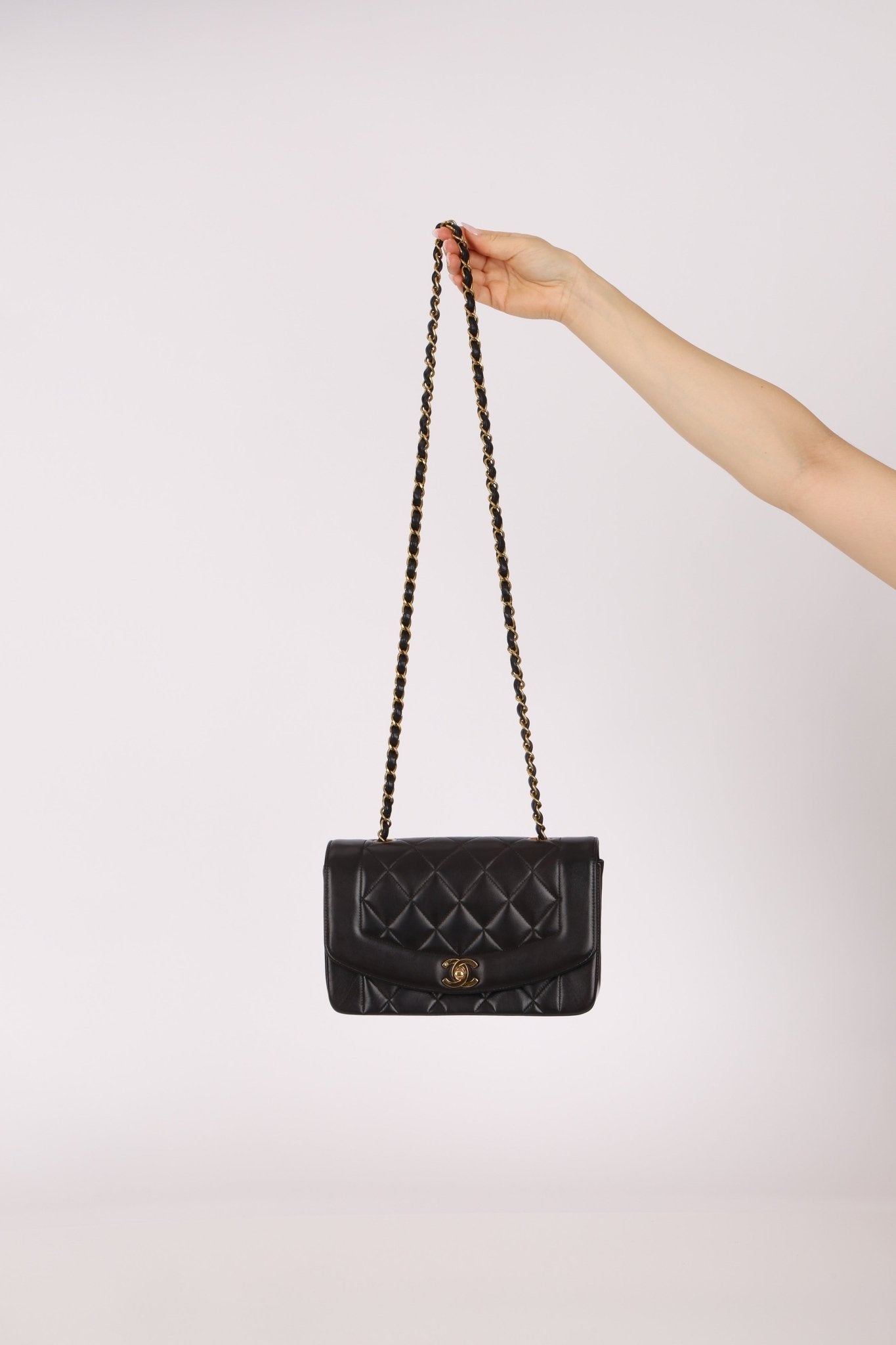 Chanel 1995 Lambskin Small Diana Flap 24K GP - FashioNica