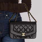 Chanel 1995 Lambskin Small Diana Flap 24K GP - FashioNica