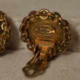 Chanel 1995 Mini Chain Around Logo Clip - On Earrings 24K GP - FashioNica