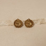 Chanel 1995 Mini Chain Around Logo Clip - On Earrings 24K GP - FashioNica