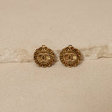 Chanel 1995 Mini Chain Around Logo Clip - On Earrings 24K GP - FashioNica